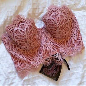 Victoria's Secret Pink Lace Bandeau bustier